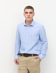 012765 CAMISA LINO WIN Celeste