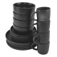 Juego vajilla 16 piezas 27/20/15/350ml NEGRO