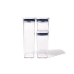 OXO GG JUEGO DE 3 RECIPIENTES POP DELGADO RECTANGULAR N/A