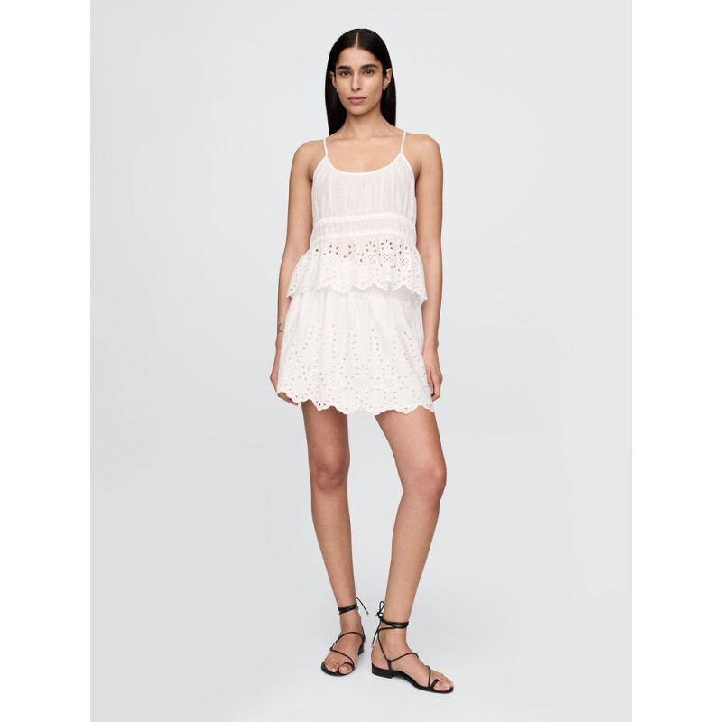 SL SMOCKED EYELET TANK NEW OFF WHITE