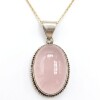 Dije oval - Plata 925 - cuarzo rosa - CP4868 conpiedra