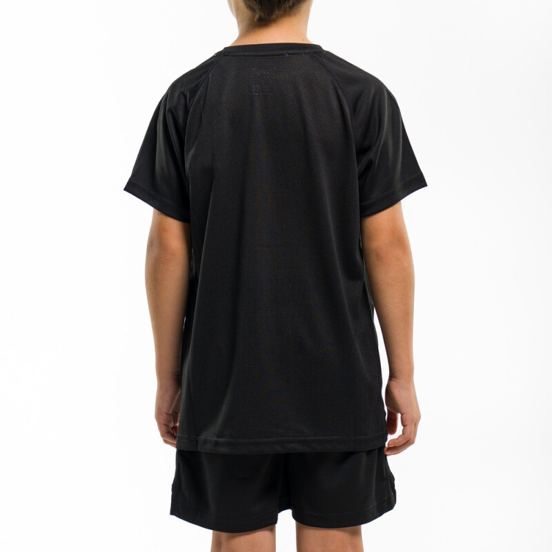 TSHIRT BOYS POLY BORDER-BK NEGRO