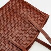 Bolso The Knit Bag en cuero graneado Cuoio