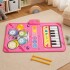 Alfombra Musical Infantil 2 en 1 Piano y Batería 80 x 55 cm Rosa