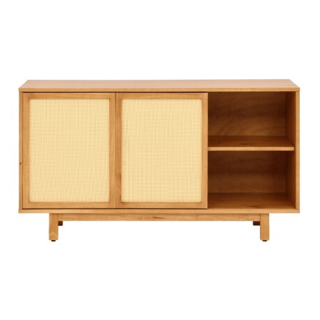 BUFFET APARADOR DE MADERA 2 PUERTAS CON RATÁN Y ESTANTES BUFFET APARADOR DE MADERA 2 PUERTAS CON RATÁN Y ESTANTES
