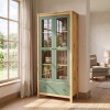 Cristalero 2 Puertas 1 Cajón Material Natural - Mari Verde
