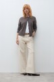 Jean wide leg Aria beige claro