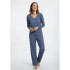 PIJAMA ML FEM AZUL MEDIO