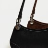 Cartera al hombro Liam en efecto gamuza Negro