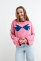 Sweater tejido jacquard peces ROSADO