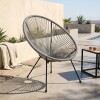 Silla Simil Rattan Ovalada Gris