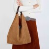 Bolso The Shopping en cuero gamuza Cuoio Marron