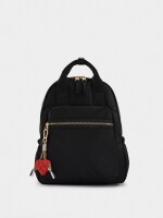 Mochila De Nylon Con Colgante De Corazón negro