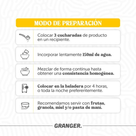 Chia Puddings Proteicos Premezcla Chocolate GRANGER. 280g Chia Puddings Proteicos Premezcla Chocolate GRANGER. 280g