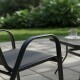 Silla De Jardín De Metal Y Textilina Apilable con Apoyabrazos NEGRO