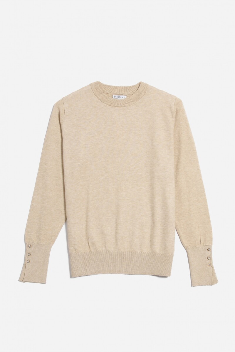 Sweater con detalle en manga BEIGE