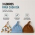 Set X3 Gorros para Bebé 100% Algodón con Nudo Celeste 1
