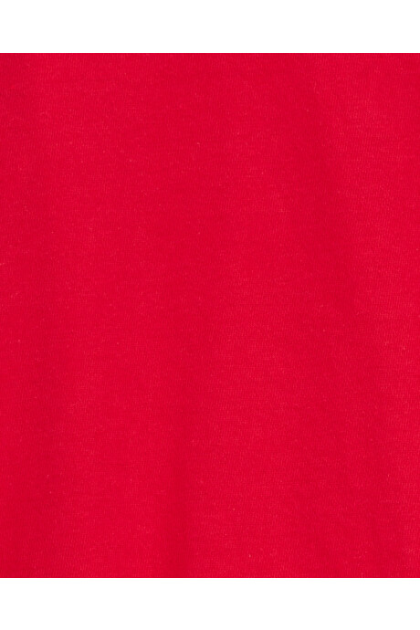 Blusa de algodón, con mangas bordadas, roja Sin color