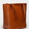 Shopper Vera en cuero graneado Cuoio