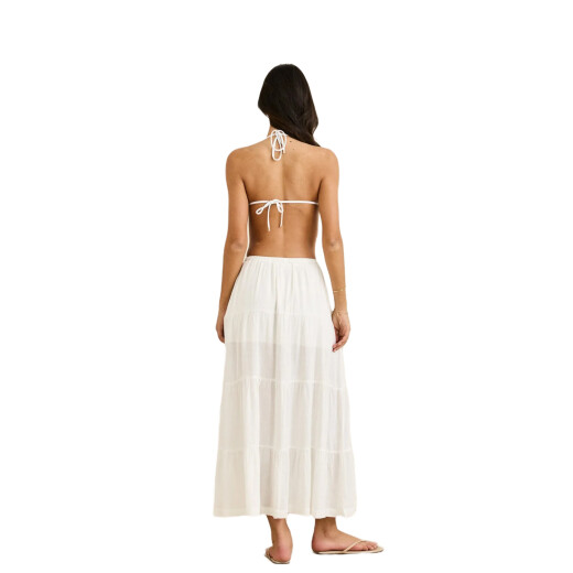 Pollera Rhythm Classic Tiered Maxi Skirt - Blanco Pollera Rhythm Classic Tiered Maxi Skirt - Blanco