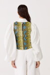 Top Vermont en gamuza Estampado Snake Azul