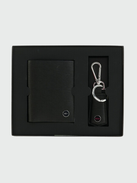 BOSS - Set de Regalo Monedero y Llavero Negro