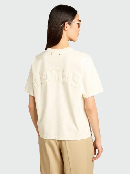 GOLDEN GOOSE - REMERA DE ALGODÓN CON LOGO INVERTIDO EN LA ESPALDA Blanco