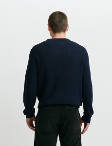 470986 SWEATER HARRINGTON LABEL Azul Oscuro