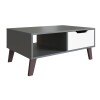 Mesa Ratona De Centro Living Grafito Blanco Con Cajón Y Estante Mesa Ratona De Centro Living Grafito Blanco Con Cajón Y Estante