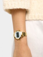 Reloj Digital Con Pulsera De Acero Inoxidable dorado