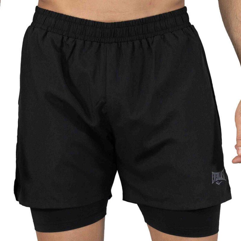 SHORT 2IN1 MEN POLY/SPX EVERLAST 5? SPLIT BK M6 XL BK