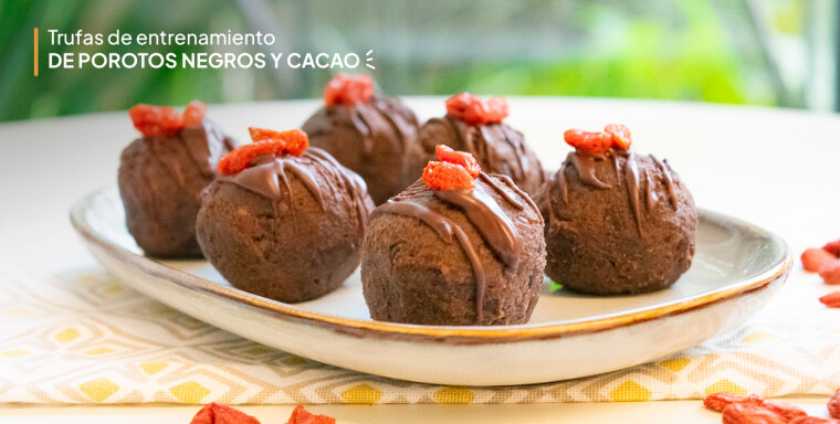 Trufas de porotos negros y cacao