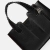 Cartera de mano The Braided en cuero vegetal liso Negro