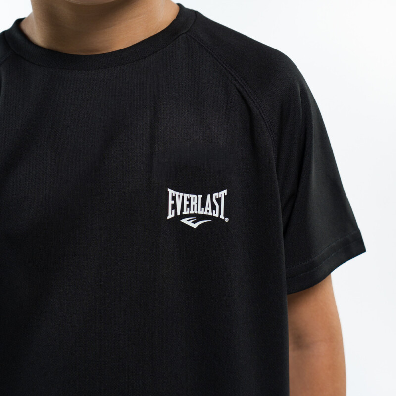 TSHIRT BOYS POLY BORDER-BK NEGRO