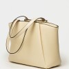 Shopper Raix en efecto cuero liso Natural