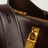 Bolso The Lock en efecto cuero liso Marron
