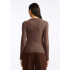 CAMISETA ML FEM MARROM ESCURO