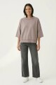Sweatshirt manga 3/4 con bolsillo Rosa Palido