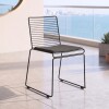 Silla De Exterior Metal con almohadón Apilable Negro