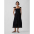 SL RUFFLE SLV LACE INSERT MAXI DRESS TRUE BLACK V2