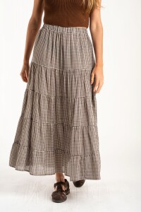 Falda Gingham Chocolate