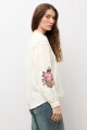 Camisa bordado floral crudo