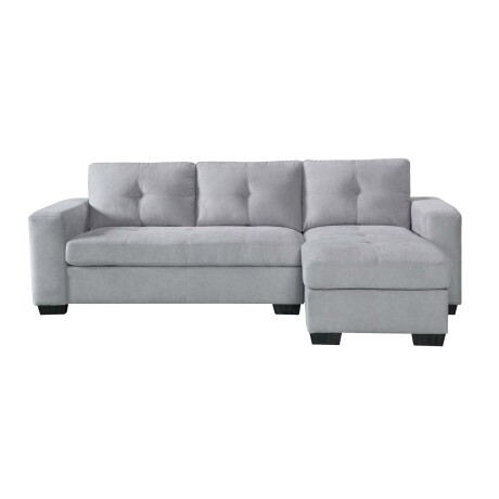 SOFÁ C/CHAISE MÁS DE 4 CUERPOS TELA GRIS DETROIT