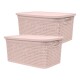 Set x2 Caja simil ratán 7,5 lts ROSADO