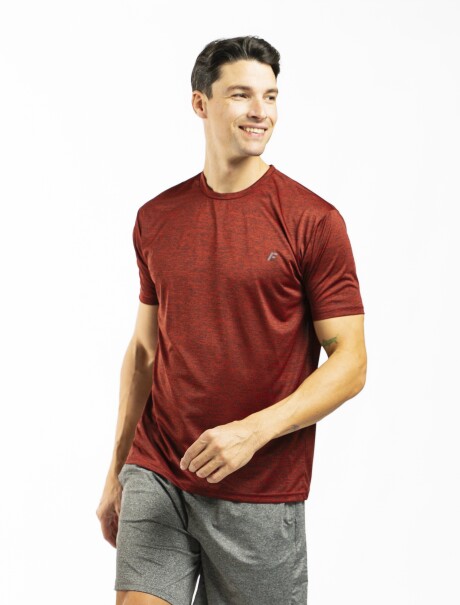 Remera Deportiva Dry Fit Rojo Melange