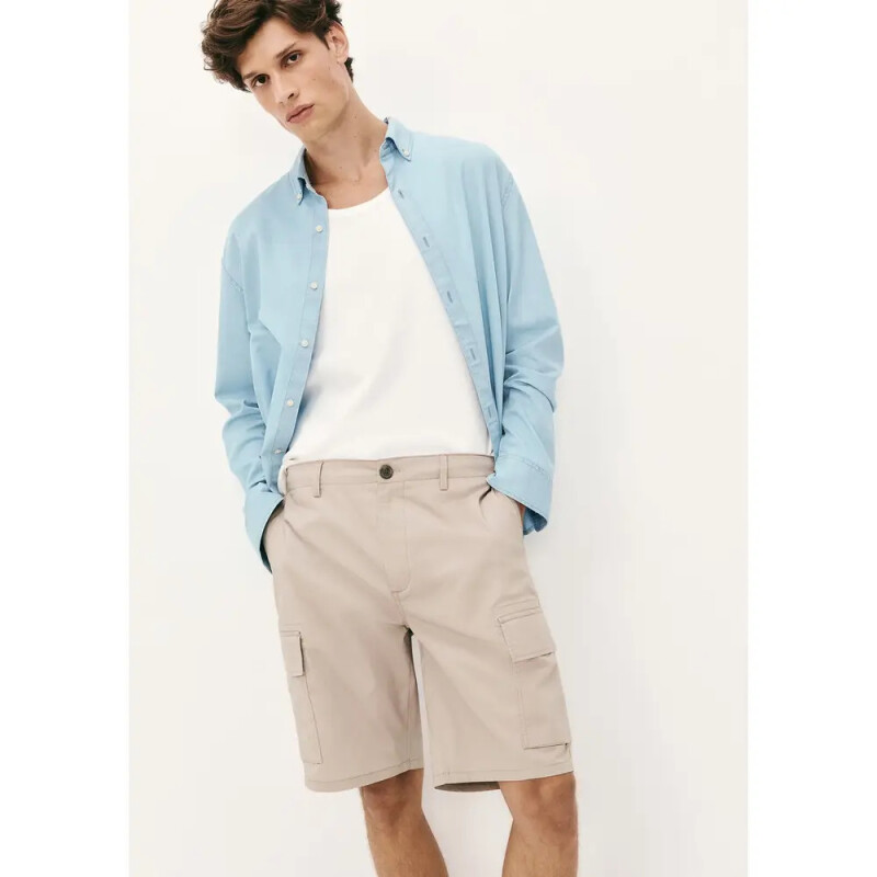 BERMUDA MASC MARROM CLARO