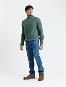 470587 SWEATER PUNTO MEDIO CIERRE HARRY Verde