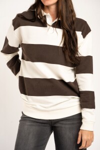 Sweater Polo Algodon Marron