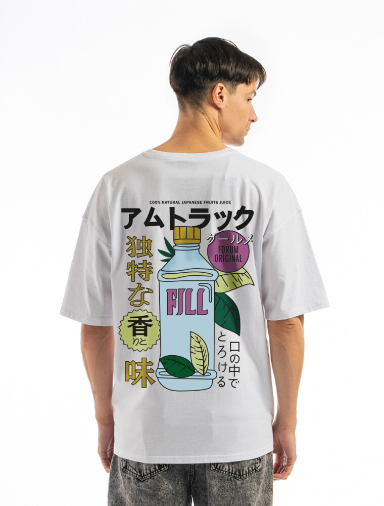 Remera Estampada Oversized Blanco/Fantasia 1