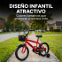 Bicicleta Infantil Shengdi R16 Canasto Parrilla Guardabarros Rojo 1